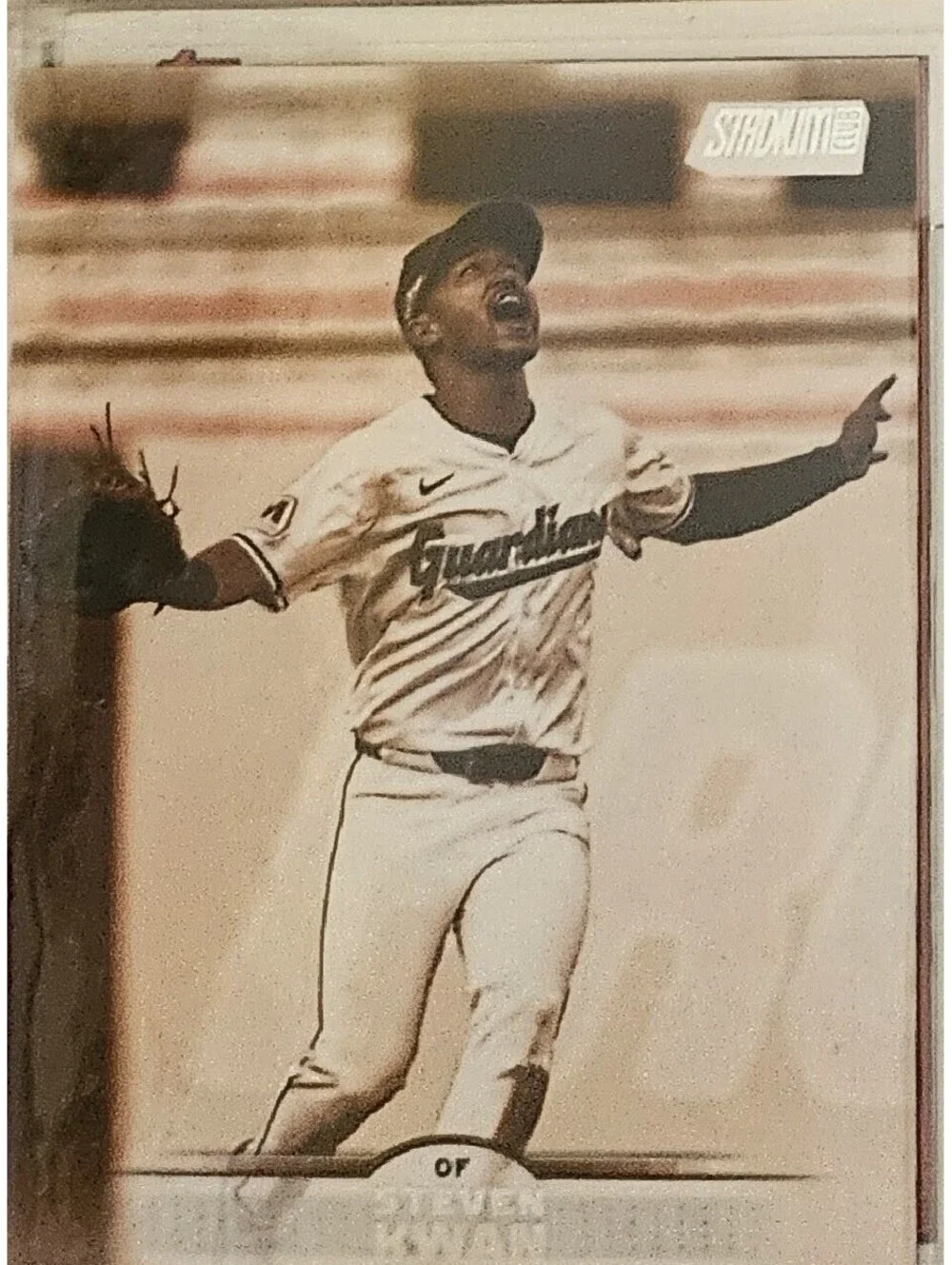 Steven Kwan [Sepia insert] #56 2025 Topps Stadium Club - Cleveland Guardians